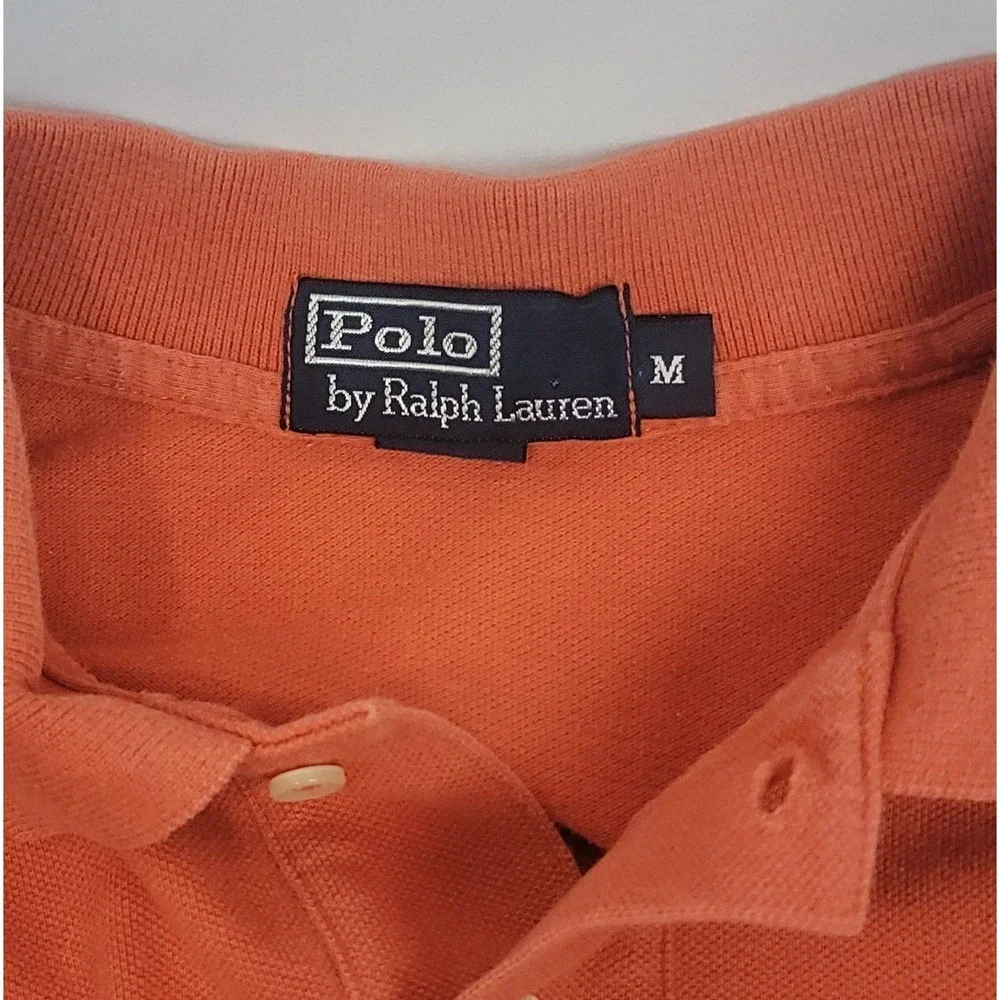 Men's Medium Orange Short Sleeve Polo Ralph Lauren Shirt C36
